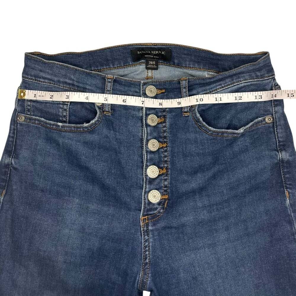 Banana Republic High-Rise Skinny Button Fly Jeans Size 28/6 - Picture 5 of 7